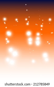 Sparkling stars background vector decoration template - Vector falling glitters orange  background illustration