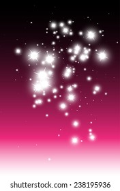 Sparkling stars background vector over pink background template - Vector pink sparkles background illustration template