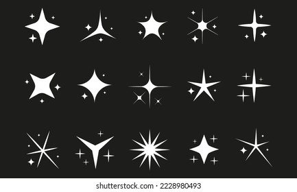 Sparkling stars icon set vector