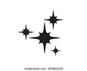 sparkling stars icon vector isolated