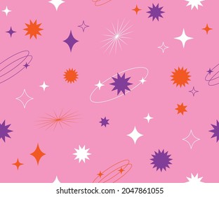 Sparkling stars pattern background. Vector illustration.