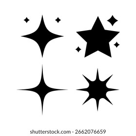 Sparkling Stars Set Vector on White Background