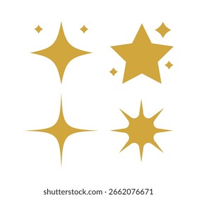 Sparkling Stars Set Vector on White Background