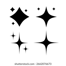 Estrelas cintilantes definem vetor em fundo branco