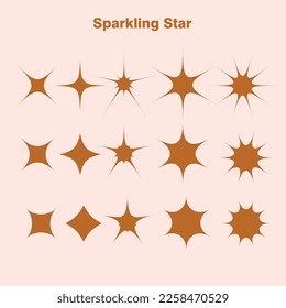 Icono vectorial de estrellas esparcen en estilo marrón plano