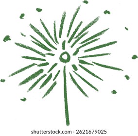 Sparkling Stick Party Birthday Related Icon Crayon Chalk Drawing Vector
