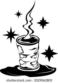 Té o bebida caliente en cerámica, icono vectorial