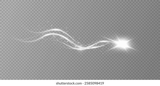 
Sparkling translucent comet bokeh. Special white Christmas effect on transparent background