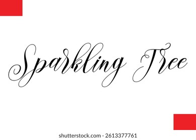 Sparkling Tree Stylish Cursive Typography Christmas Text
