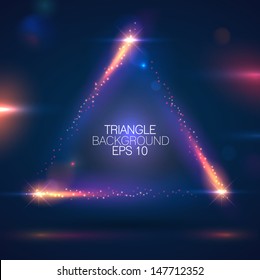 Sparkling triangle shape background - vector illustration