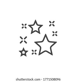 sparkling and twinkling  icons in line style, sparkling isolated on white background, vector illustration