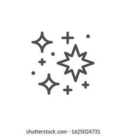 Sparkling and twinkling line outline icon