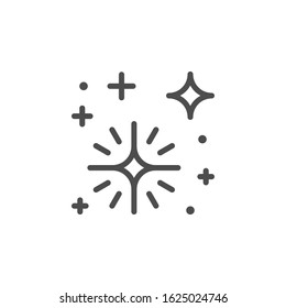 Sparkling and twinkling line outline icon
