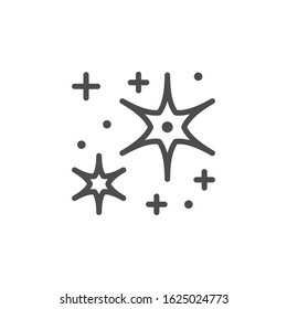 Sparkling and twinkling line outline icon