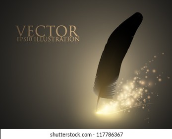 sparkling vector feather