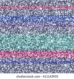 Sparkling vector pattern. Striped glitter: pink, blue, silver. Background for party poster and greeting card design.