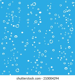 Sparkling Water Blue Bubbles Vector Seamless Background Pattern