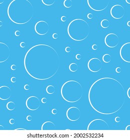 Sparkling Water Droplets Pattern. Vector Illustration. The Silhouette Of Circles On A Blue Background.