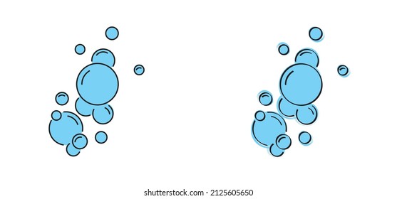 Jabón de baño de dibujos animados con silueta latera. Jabón con espuma y burbujas. Icono o símbolo del vector. Lavadora o limpiador manual. Higiene personal, detergente