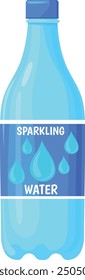 Sparkling water plastic bottle drink cartoon icon isolated on white background