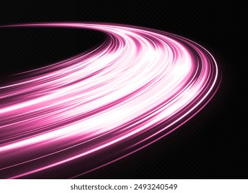 Sparkling wavy trail. Cosmic background. Shiny wave design comet with sparks and particles. Motion speed background. 