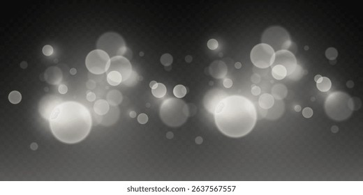Sparkling white bokeh, shiny particles of explosion and sparks.