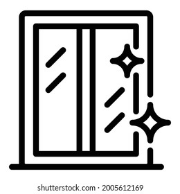 Sparkling window icon. Outline sparkling window vector icon for web design isolated on white background