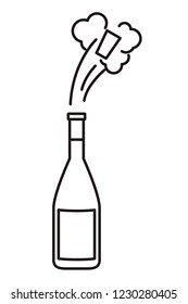 sparkling wine bottle isolated icon