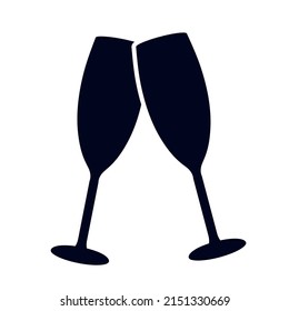 Icono vectorial de gafas de vino espumoso