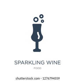 sparkling wine icon vector on white background, sparkling wine trendy filled icons from Food collection, sparkling wine vector illustration