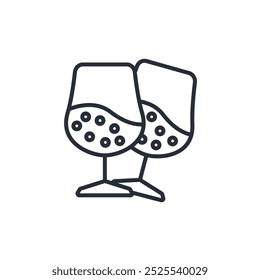 sparkling wine icon. vector.Editable stroke.linear style sign for use web design,logo.Symbol illustration.