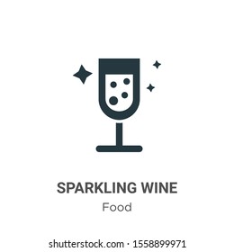 Sparkling wine vector icon on white background. Flat vector sparkling wine icon symbol sign from modern food collection for mobile concept and web apps design.