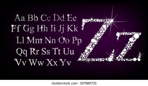 sparkling winter alphabet. Vector