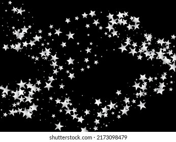 Sparkling Winter Frame. Luxury Expensive New Year Christmas Garland Vector Background. Rich Gold, Silver Glitter, Sparkles, Gradient Stars Confetti. Gold, Silver VIP Flying Stars Confetti.