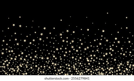 Sparkling Winter Pattern. VIP Gold, Silver Glitter, Sparkles, Gradient Stars Confetti. Gold, Silver Rich Falling Stars Confetti. Glamour Premium New Year Christmas Decoration Vector Background.