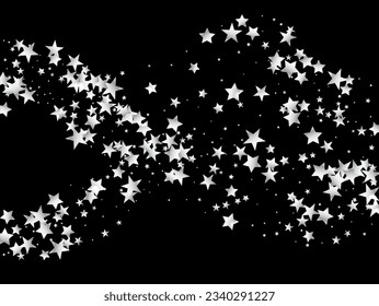 Sparkling Winter Sequins. VIP Gold, Silver Glitter, Sparkles, Gradient Stars Confetti. Gold, Silver Rich Flying Stars Confetti. Sparkling Glamour New Year Christmas Celebration Vector Background.