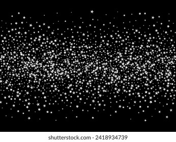 funkelnde Winterstruktur. Gold, Silberreich fliegende Sterne Confetti. Fantastischer Premium-Weihnachtsdekor mit Vektorhintergrund. VIP Gold, Silber Glitter, Flitter, Farbenfrost, Farbige Sterne Konfetti.