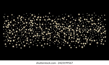 Sparkling Winter Texture. Luxury Glamour New Year Christmas Celebration Vector Background. Gold, Silver VIP Falling Stars Confetti. Rich Gold, Silver Glitter, Sparkles, Gradient Stars Confetti.