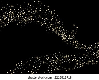 Sparkling Winter Texture. VIP Gold, Silver Glitter, Sparkles, Gradient Stars Confetti. Premium Expensive New Year Christmas Celebration Vector Background. Gold, Silver Rich Falling Stars Confetti.