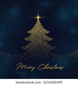 funkelndes Weihnachtsbaumdesign auf dunklem Hintergrund für fröhliche Weihnachten 