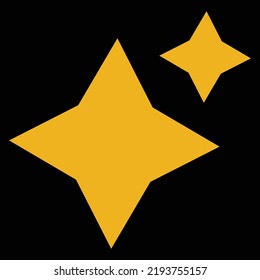 Sparkling yellow color object element design. comic sparkling