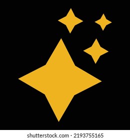 Sparkling yellow color object element design. comic sparkling