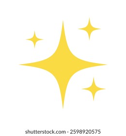 Sparkling Yellow Starburst icon vector on white background