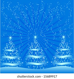 Sparkly christmas tree vector illustration