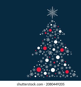 sparkly decorated christmas tree vector illustration