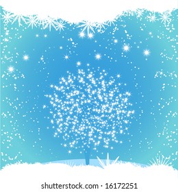 sparkly festive tree vector illustration