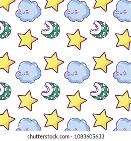 sparkly star with happy cloud and videogame plant background