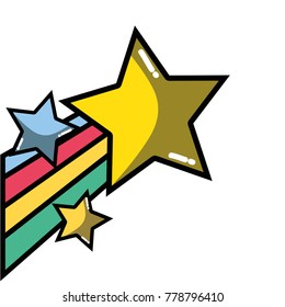 sparkly stars in the sky with rainbow design