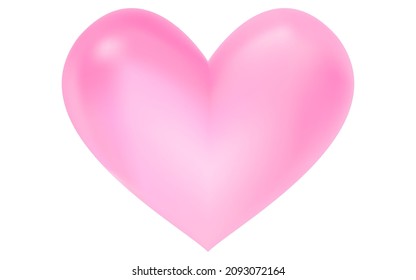 Sparkly and stylish 3D heart for Valentine's Day, pink.