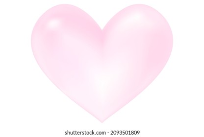 Sparkly and stylish 3D heart for Valentine's Day, pearl pink.